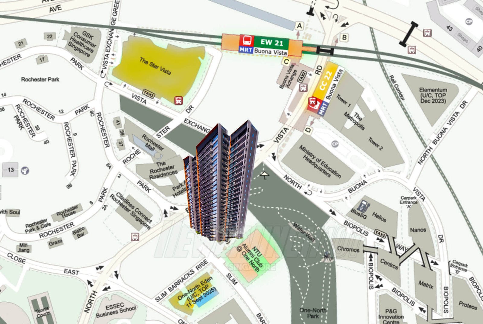 Blossoms by the Park Condo Location