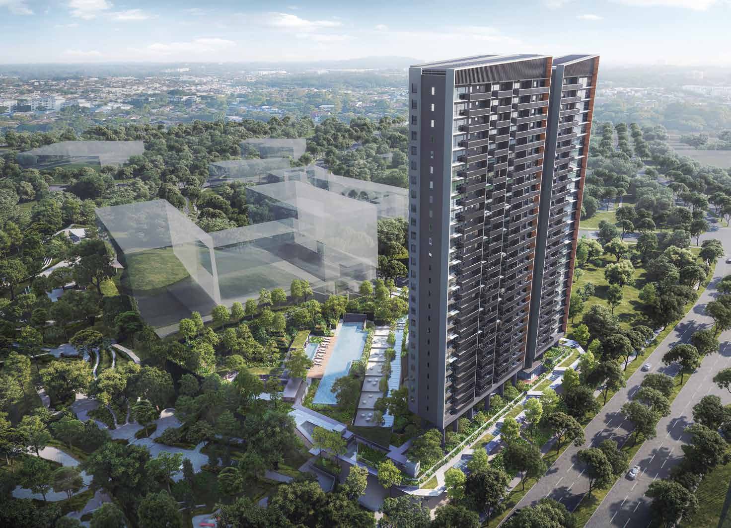 Blossoms by the Park overlooking one-North